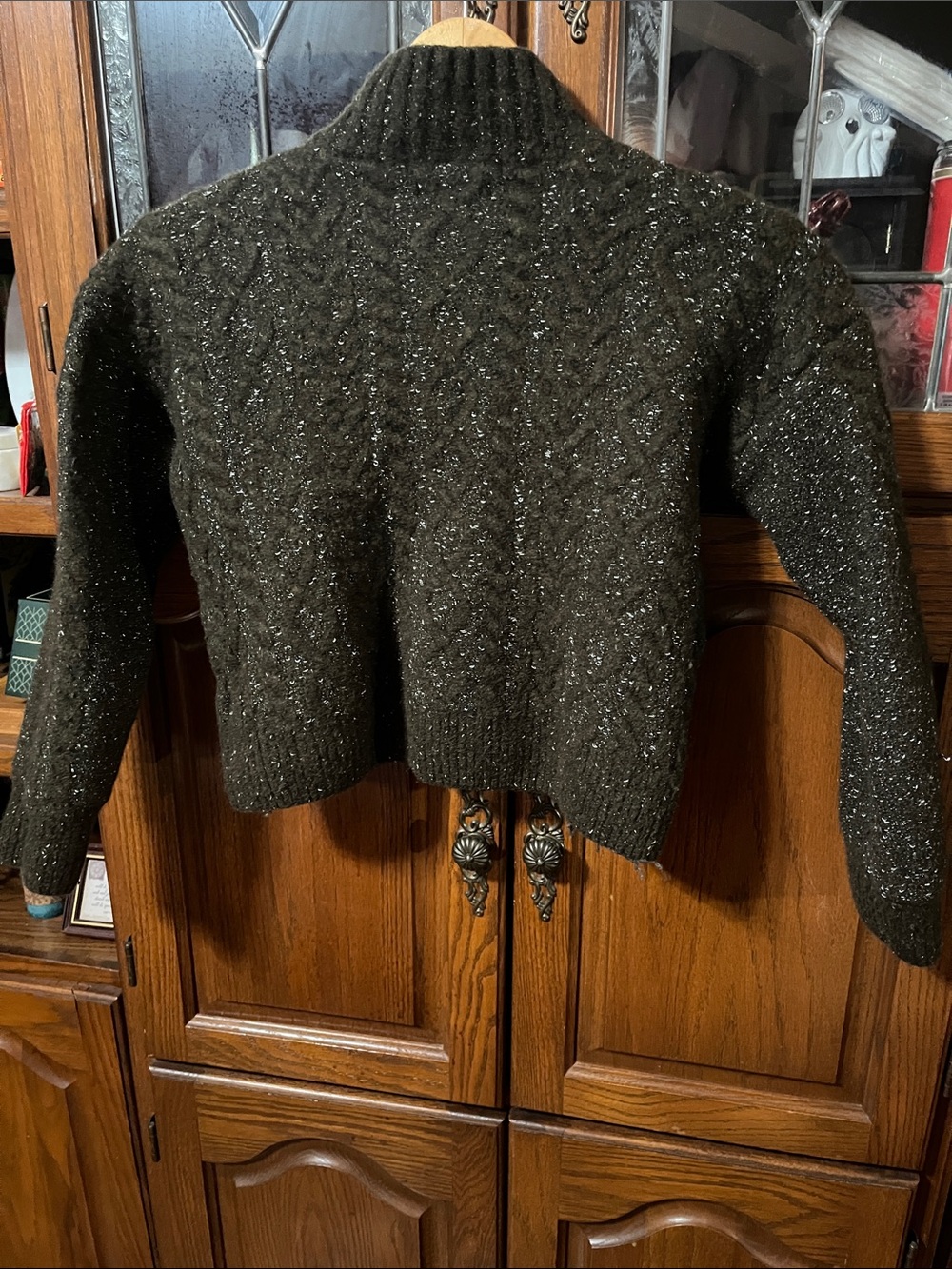 Scotch & Soda Winter Edition Cropped Brown Sparkle Wool Blend Sweater Size Small - Picture 6 of 9
